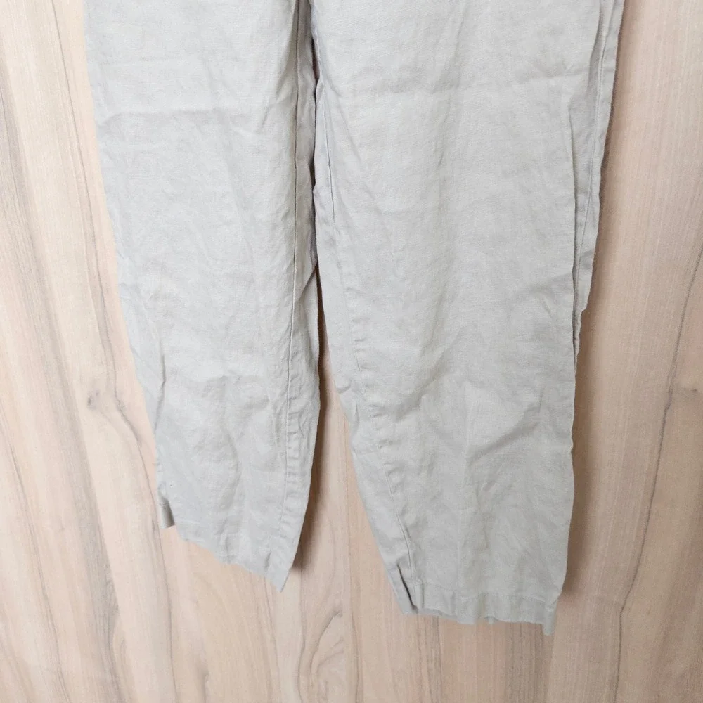 Quince Womens 100% Linen Pants M Beige Relaxed Straight Leg Coastal Minimalist
